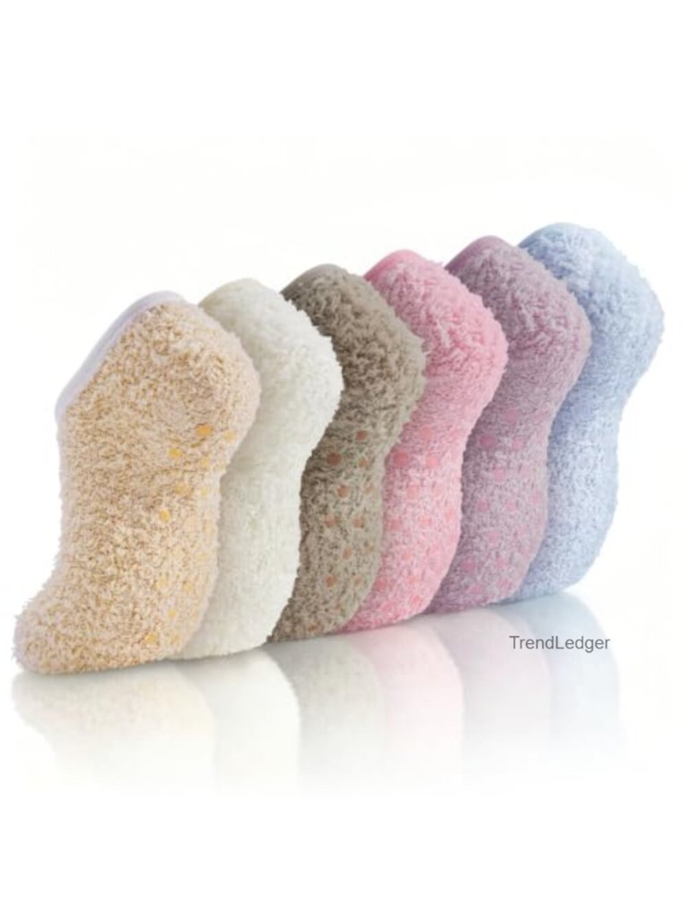 Fuzzy Slipper Socks Grippers Non Slip House Hospital Women 6 Pairs